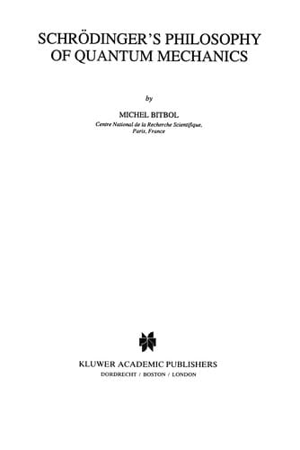 Schrödinger's Philosophy of Quantum Mechanics