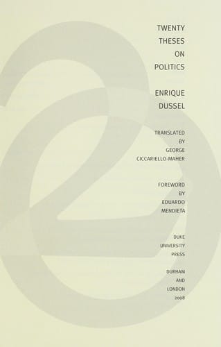 Twenty theses on politics