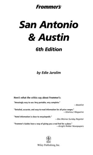 Frommer's San Antonio & Austin
