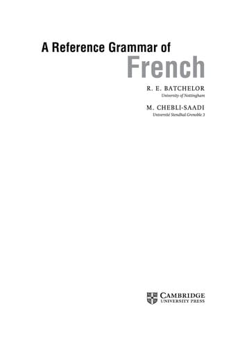 A reference grammar of French