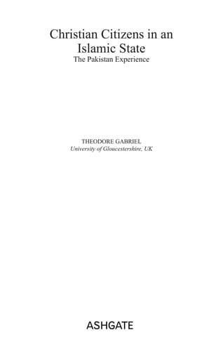 Christian citizens in an islamic state: the Pakistan experience