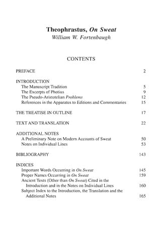 On sweat: On dizziness ; and, On fatigue