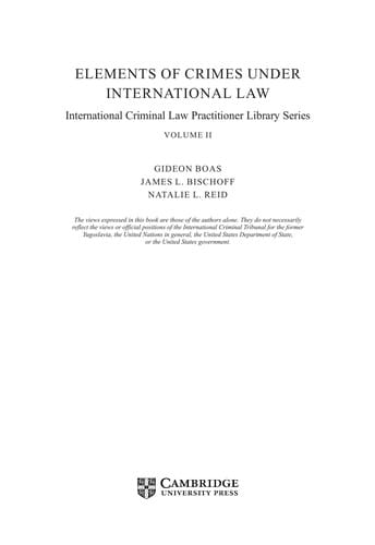 Elements of crimes under international law