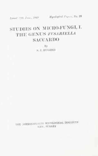 Studies on Microfungi [OP]: Set 2 (Mycological Paper, 28)