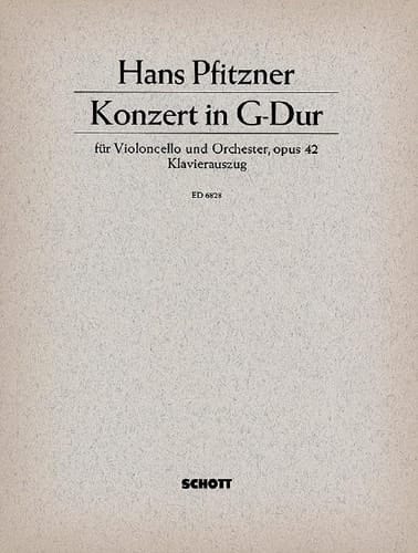 Cello Concerto in G Major: op. 42. cello and orchestra. Réduction pour piano avec partie soliste.