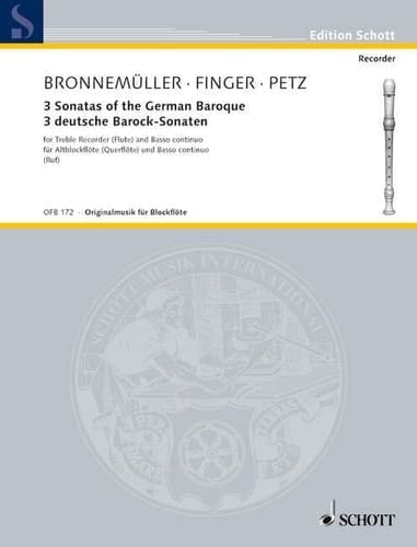3 Sonatas of the German Baroque: treble recorder (flute) and basso continuo.