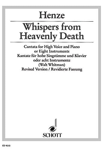 Whispers from Heavenly Death: Cantata for high voice and piano. high voice and piano. aiguë. Partition.