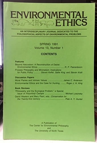 ENVIRONMENTAL ETHICS, Spring 1991