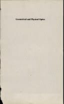 Geometrical and Physical Optics