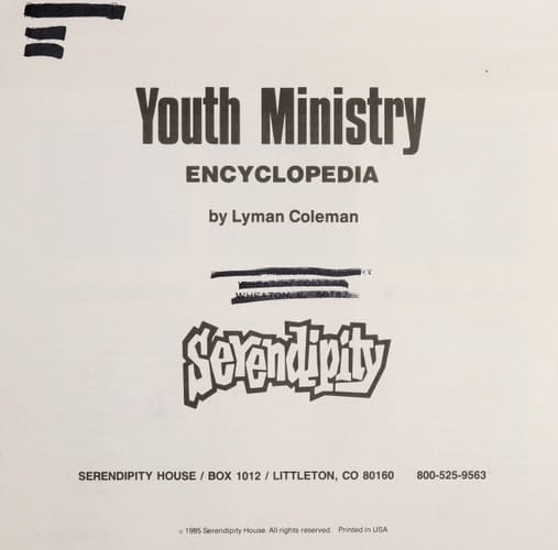 Youth Ministry Encyclopedia
