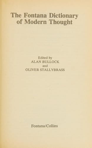 The Fontana Dictionary of Modern Thought