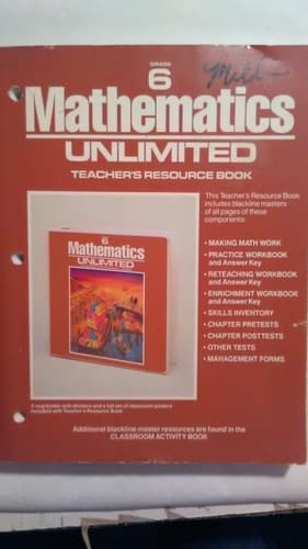 Mathematics Unlimited 6 Teachers Resource book