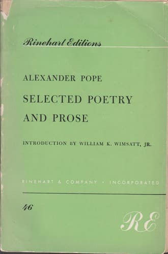 Selected Poetry and Prose (Rinehart Editions,)