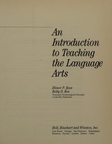An Introduction to Teaching the Language Arts