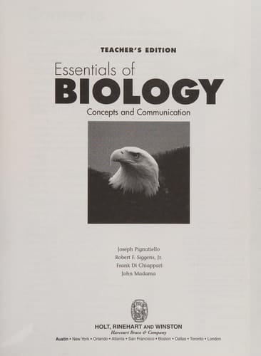 Essentials of Biology: Concepts and Communication, Teacher's Edition