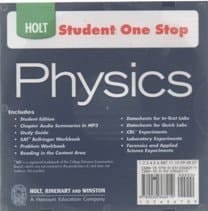 Physics, Grades 9-12 Student One Stop Holt Physics