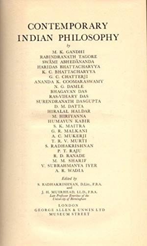 Contemporary Indian Philosophy