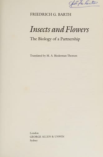 Insects and Flowers The Biology of a Partnership