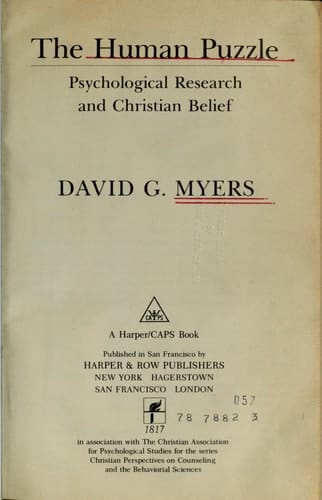 The Human Puzzle: Psychological Research and Christian Belief (Journals of Thomas Merton)