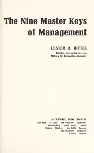 The Nine Master Keys of Management