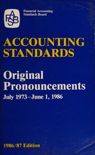Accounting Standards Original Pronouncements, July 1973-June 1986
