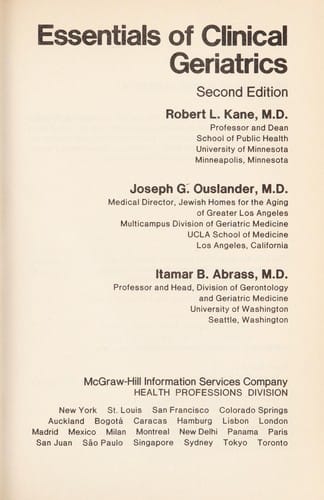 Essentials of clinical geriatrics