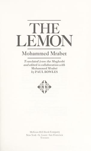 The lemon;: A novel