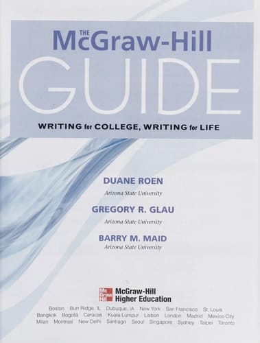 The McGraw-Hill Guide: Writing for College, Writing for Life