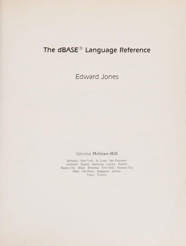 The dBASE Language Reference