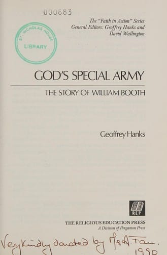 God's Special Army: The Story of William Booth (Faith in Action Series) (Faith in Action)