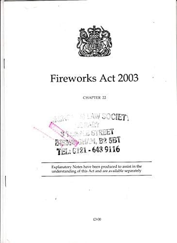 Fireworks Act 2003
