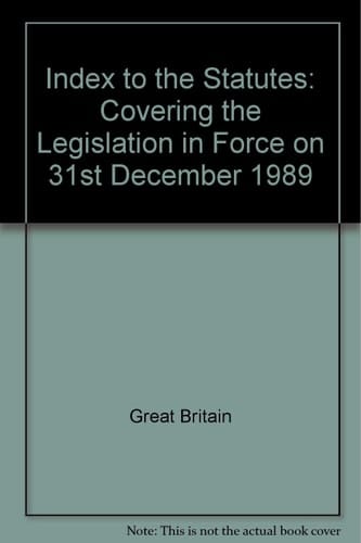 Index to the Statutes 1989