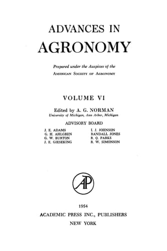 Advances in Agronomy: Volume 6