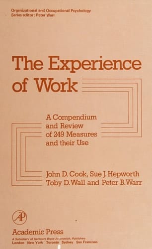 The Experience of Work : A Compendium and Review of Measures and their Use (Organizational and Occupational Psychology)