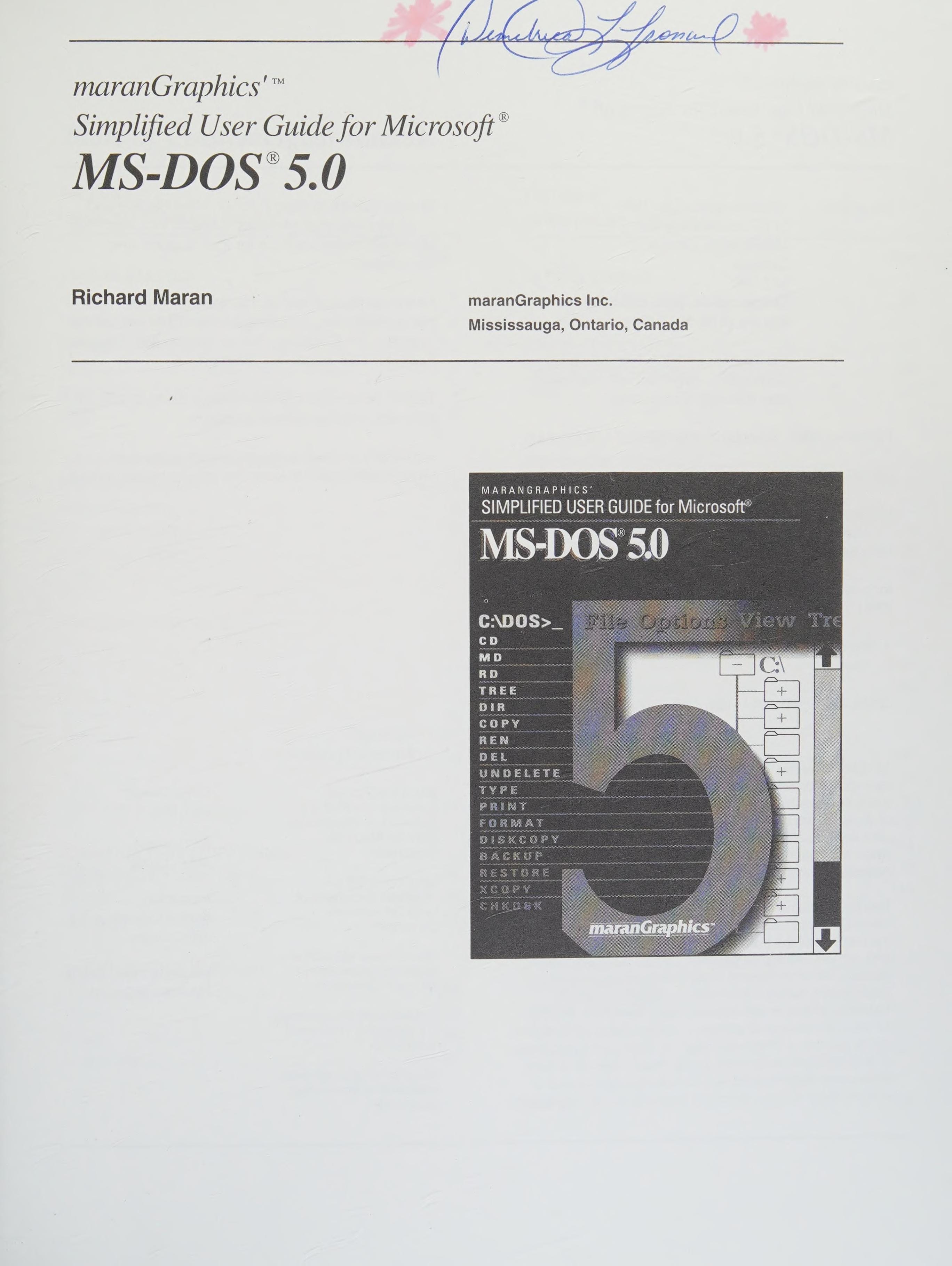MS-DOS 5.0: Simplified Users Guide