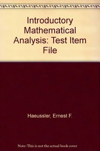 Intro Mathematical Analy Busn Econ and Life Soc