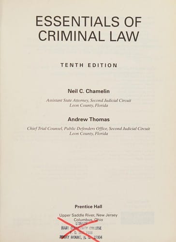 Essentials of criminal law