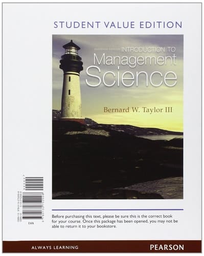 Introduction to Management Science, Student Value Edition