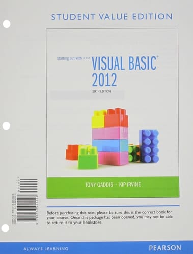 Starting Out with Visual Basic, Student Value Edition
