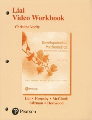 Video Workbook for Developmental Mathematics Basic Mathematics and Algebra