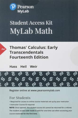 MyLab Math with Pearson eText Access Code (24 Months) for Thomas' Calculus: Early Transcendentals