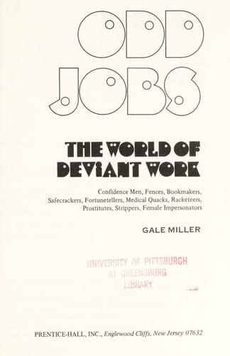 Odd Jobs The World of Deviant Work ...