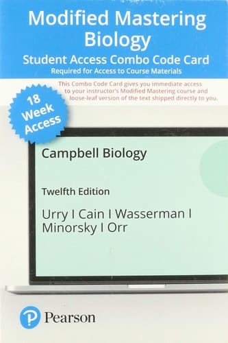 Mastering Biology with Pearson eText (up to 18-weeks) + Print Combo Access Code for Campbell Biology