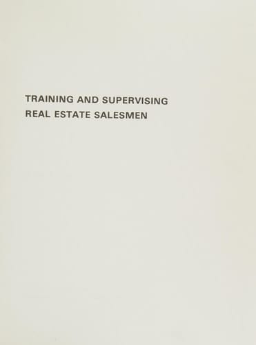 Training and supervising real estate salesmen