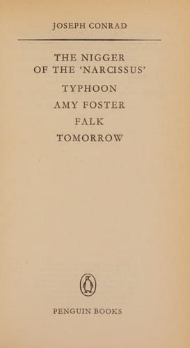 The Nigger of the '"Narcissus": Typhoon Amy: Foster: Falk: Tomorrow