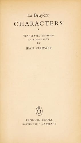 Characters; Translated by Jean Stewart