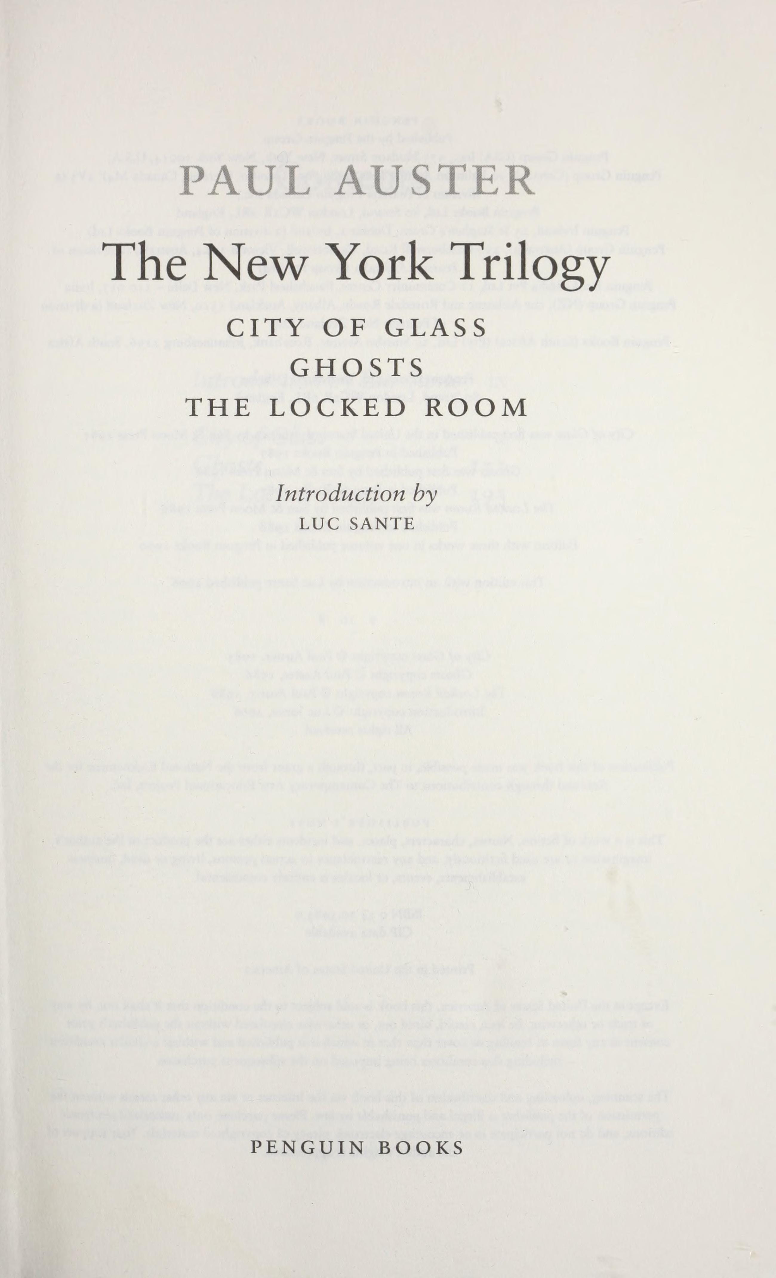 The New York Trilogy (Penguin Classics Deluxe Edition)