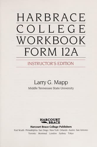 The Harbrace College Workbook