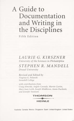 A Guide to Documentation and Writing in the Disciplines