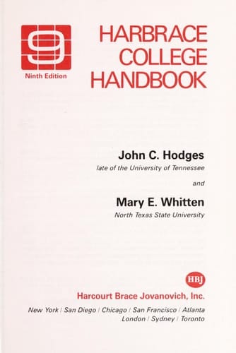 Harbrace college handbook